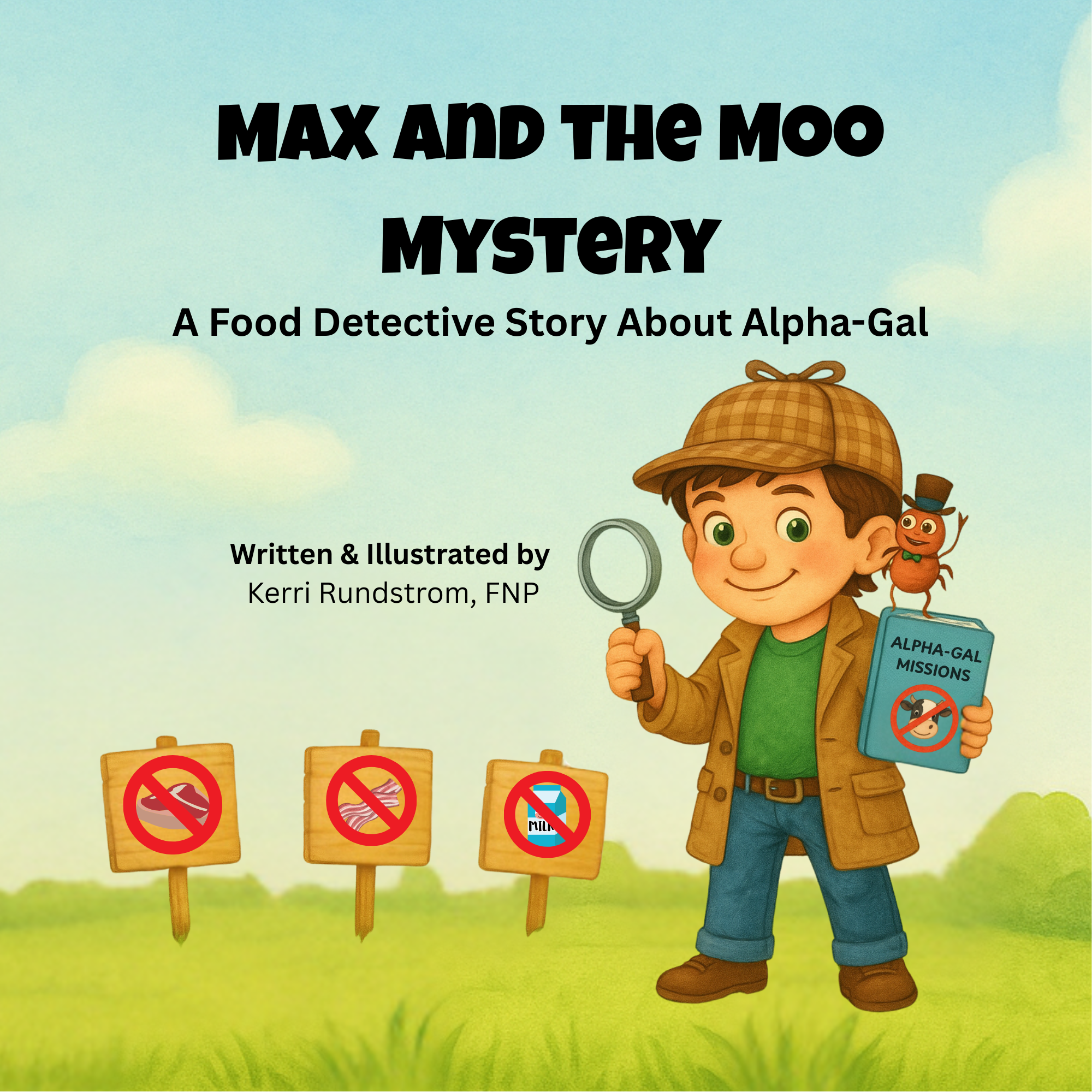 Mockup of the cover of Max and the Moo Mystery